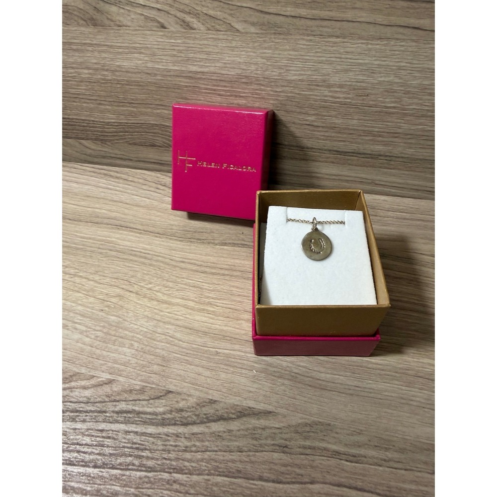 Helen Ficalora Sterling Silver Horseshoe Charm Necklace with Original Box